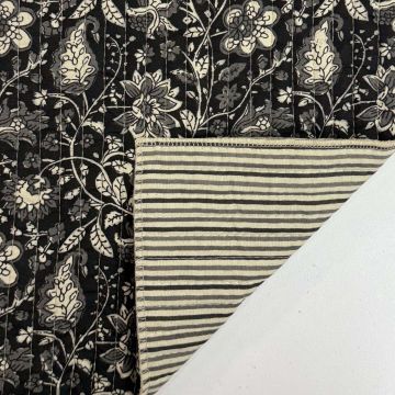 Gewatteerde katoen blockprint antraciet
