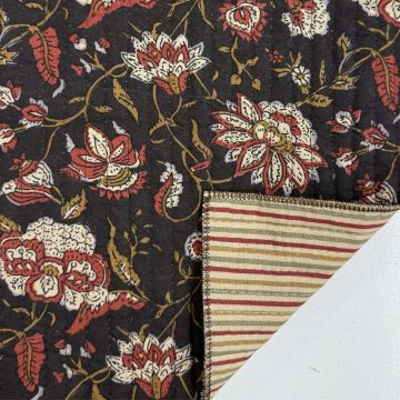 Gewatteerde katoen blockprint zwart