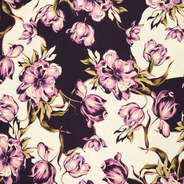 Silky Stretch Viscose Tulpen paars