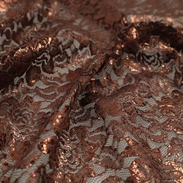 Shiny foil kant stof bruin