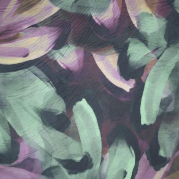 Viscose Stretch Abstract Flowers Petrol
