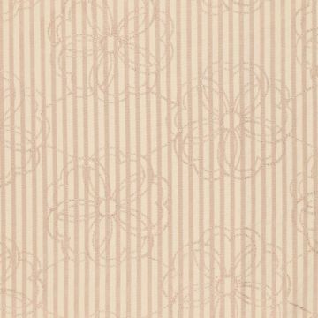 Viscose streep Bloemenborduursel beige