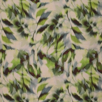 Viscose abstracte bloemenprint groen