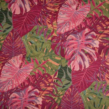 Jacquard tropische bladeren roze