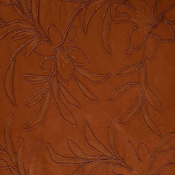 Geborduurde scuba suede bloemen brique