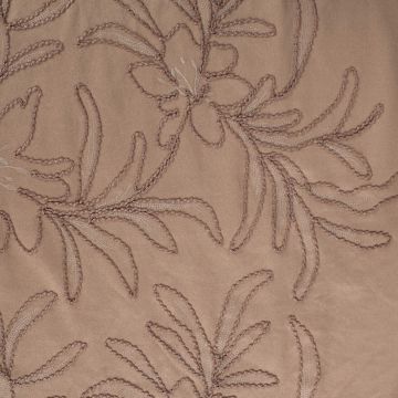 Geborduurde scuba suede bloemen camel