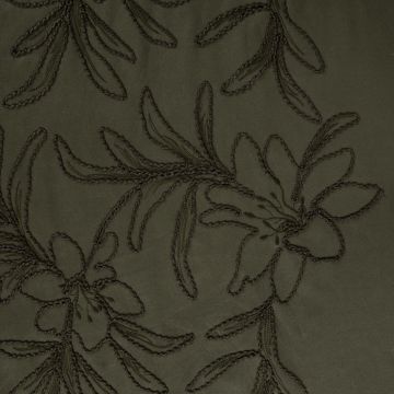 Geborduurde scuba suede bloemen mosgroen