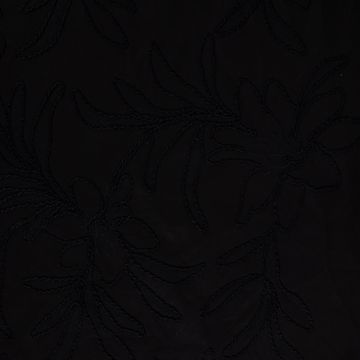 Geborduurde scuba suede bloemen zwart