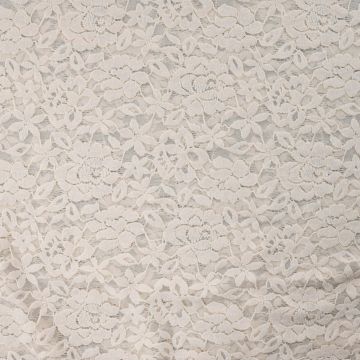 Luxe stretch kant bloemen ecru