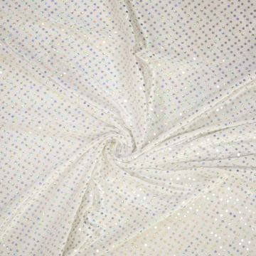 Velours Panne Zig-Zag Points Wit