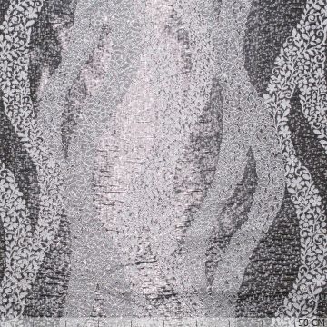 Jacquard Silver-White Leaves