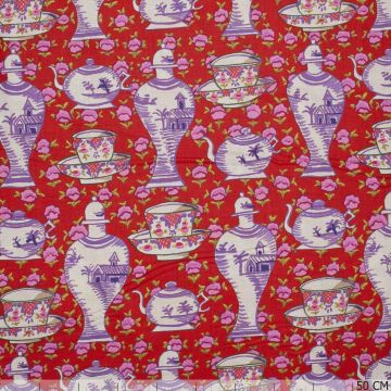 Kaffe Fassett Delft Pots Red