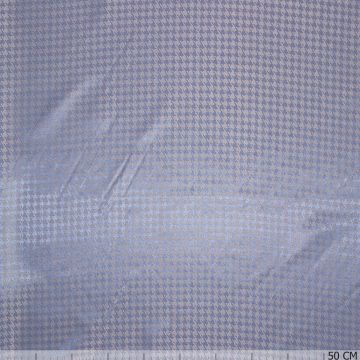 Jacquard voering pied de poule staalblauw