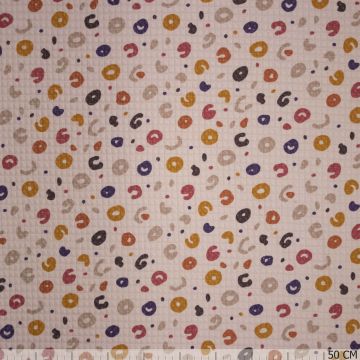 Wafelstof dots licht abrikoos