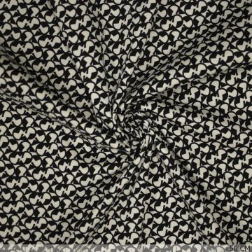 Katoen satijn stretch fancy black