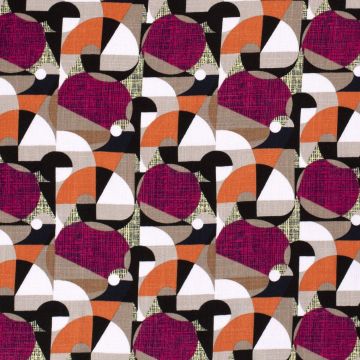 Stretch viscose spiraal fuchsia-oranje