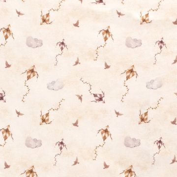 Tricot digi print vliegers in de wolken
