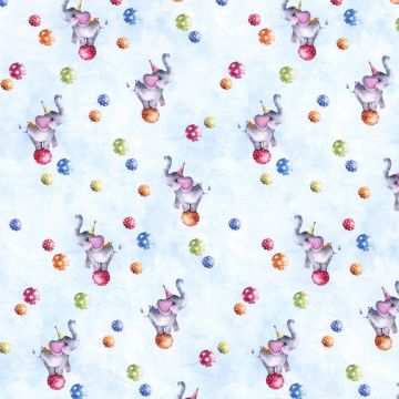 Tricot digi print olifantencircus