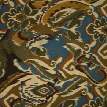 Viscose satijn blurry art met petrol