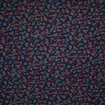 Viscose satijn confetti op blauw