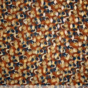 Chiffon folie petrol ovaaltjes op terra