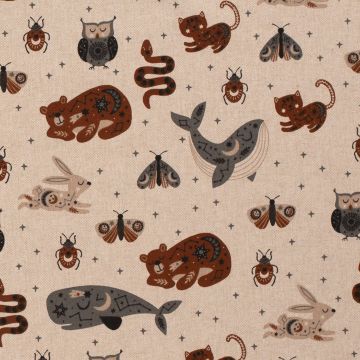 Canvas dieren constellatie brique-grijs