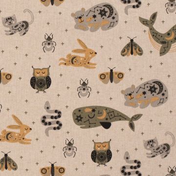 Canvas dieren constellatie geel-jade