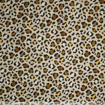 Jacquard panterprint geel