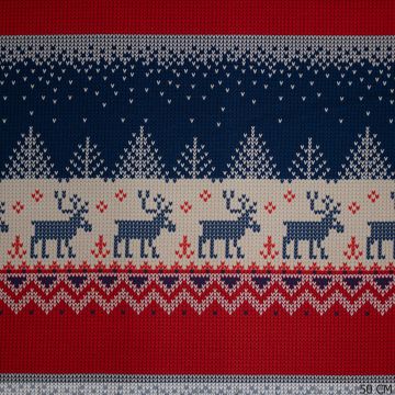 Sweatstof rendier rood-blauw