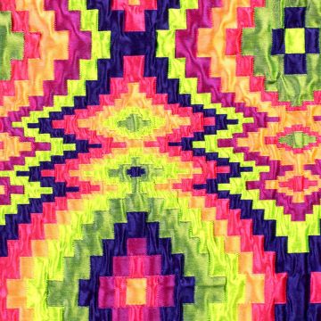 Puffy jacquard neon blokjes