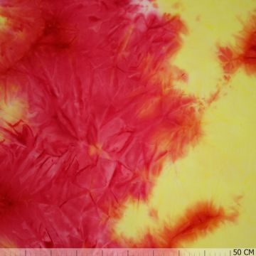 Tricot tie-dye fuchsia-geel