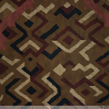 Viscose linnen tapestry print lichtbruin