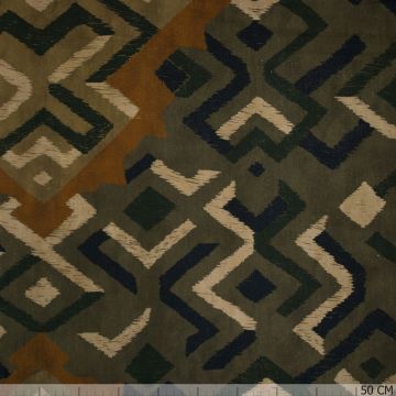 Viscose linnen tapestry print mosgroen