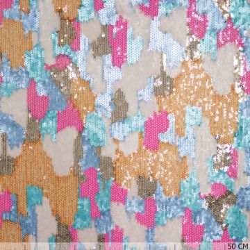 Stretch mesh paillettenstof spots