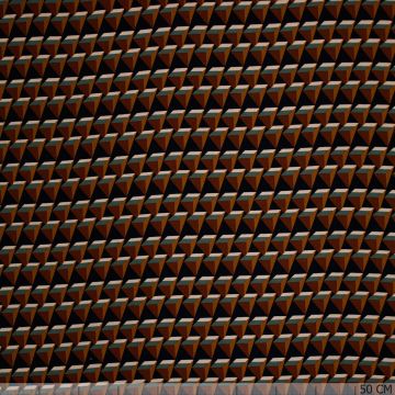 Stretch viscose retro blokjes mocca