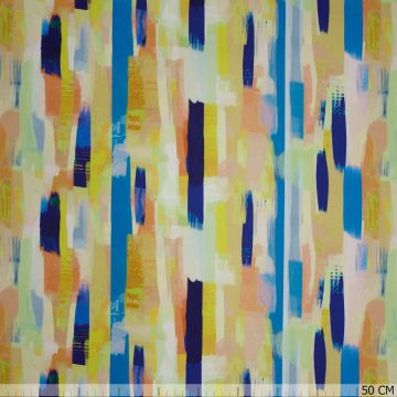 Keper katoen paint stripes lemon
