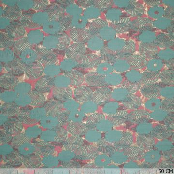 Shiny jacquard leaf mint-roze