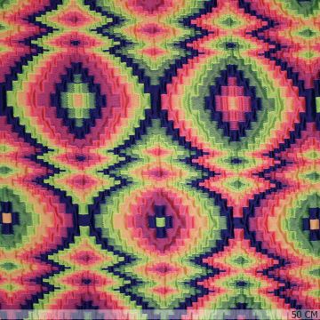 Puffy jacquard neon blokjes klein