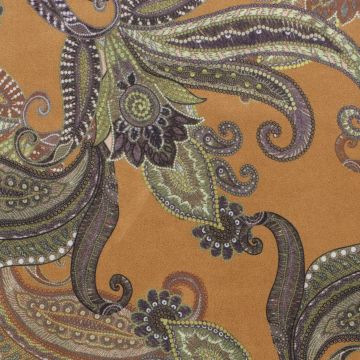 Suedine print paisley oker