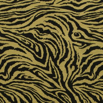 Viscose twill zebra print olijf
