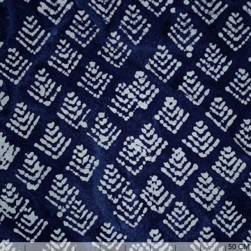 Katoen batik arrowhead blauw