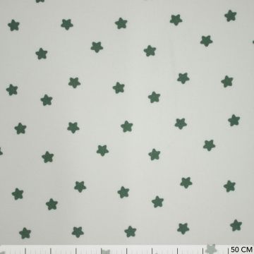 Tricot badstof mosgroene sterretjes