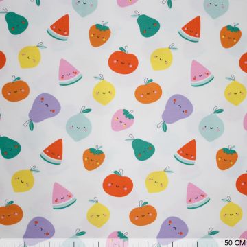 Tricot pastel fruit met smileys