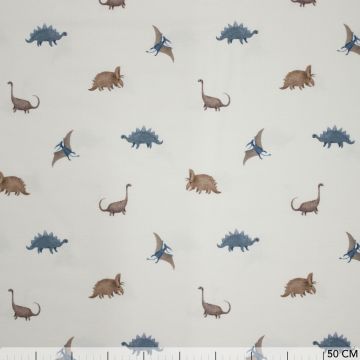 Tricot dino taupe-blauw
