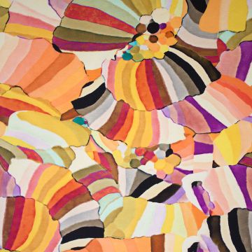 Digi tricot abstract bloem geel