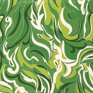 Stretch katoen satijn swirls groen
