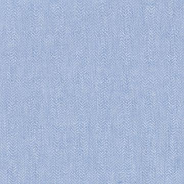 Linnen katoen visgraat blauw