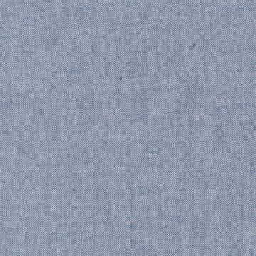 Linnen katoen visgraat jeansblauw
