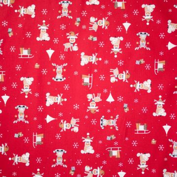 Kerst katoen rudolph warmrood