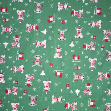 Kerst katoen rudolph groen